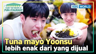 [IND/ENG] Yoonsu "Want a bite of my tuna mayo salad rice bowl?" | Fun-Staurant | KBS WORLD TV 240415