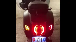 Vespa GTS Notte mit Gasolina LED Laufblinker hinten