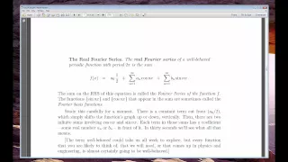 Fourier Theory Part 1: Fourier Series