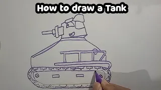 How to draw a Tank | Cara menggambar Tank Kartun ( HomeAnimations )