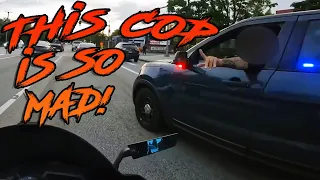 ANGRY Cops CHASE Bikers and Try To Push Them Off The ROAD - Bikes VS Cops #97