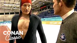 Conan Learns How To Speed Skate At The 2002 Olympics | Late Night with Conan O’Brien