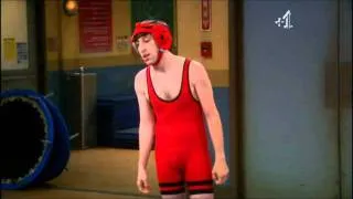 The Big Bang Theory: Raj and Howard 'wrestling'