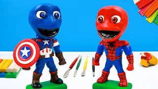 Making Dame Tu Cosita mixed Spiderman and Captain America with clay 👽 Polymer Clay Tutorial