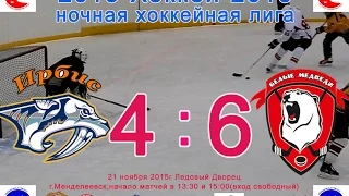 МАТЧ№ 24 ИРБИС-БЕЛЫЕ МЕДВЕДИ 4:6 (НХЛ 21.11.2015) Набережные Челны HD