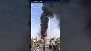 Huge fire in china skyscrapers #china #fire #changsha #engulf #fireinbuilding