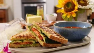 Grilled Zucchini & Pesto Sandwich With Creamy Tomato Soup | how to cook