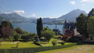 4K Meggenhorn Vierwaldstättersee Luzern SWITZERLAND アルプス山脈