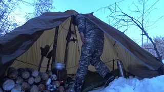 Поход по зимней тайге  | Ночь в палатке  | Таежная изба  #4