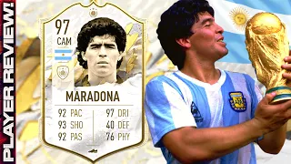 FIFA 22 PRIME MARADONA PLAYER REVIEW | 97 PRIME ICON MARADONA REVIEW | FIFA 22 ULTIMATE TEAM
