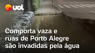 Chuvas no RS: Comporta vaza e ruas de Porto Alegre são invadidas pela água do Guaíba