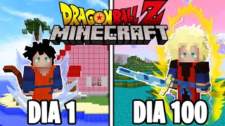 SOBREVIVÍ 100 Días en DRAGON BALL Z en Minecraft! Esto es lo que sucedió...