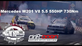 Drift Mercedes 190 W201 m113 V8 5.5 550HP 730Nm AMG Kajetan Rutyna NET-KAM Kłodzko Drift Open