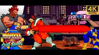 Marvel Super Heroes VS Street Fighter ( Cyclops & Akuma ) [ Arcade / 1997 ] 4K 60FPS