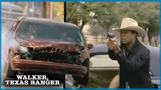 Trivette's Car Gets Totalled! | Walker, Texas Ranger