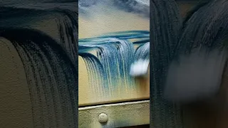 first person view of painting a waterfall. #painting #artist  #wetonwetpainting #paintingwithmagic