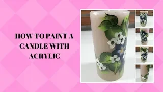 HOW TO PAINT A CANDLE WITH ACRYLIC | Acrylic Paint Tutorial | Easy Painting | Aressa1 | 2019