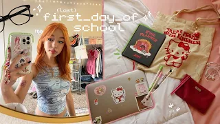 my first day of college // hot girl school bag, senior year, & grwm