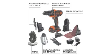 🔴Kit Black + Decker com 6 Ferramentas Combinadas