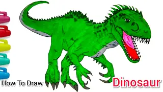 How To Draw A DINOSAUR / Indominus Rex From Jurassic World  Movie Easy 🎨
