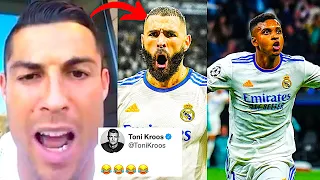 FOOTBALLERS REACT TO RODRYGO 2 LATE GOALS FOR REAL MADRID VS MANCHESTER CITY REACTION