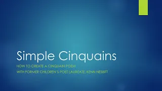 Simple Cinquains - How to Write a Cinquain Poem