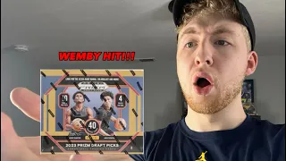 *NEW* WEMBY HUGE HIT🔥 2023 Prizm Draft Picks Basketball Hobby Box Review!