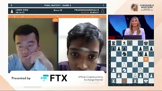 Ding Liren vs Pragg Final Match 1 Game 4 CCT Chessable Masters 2022