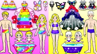 Rainbow VS Black Mother & Daughter 💗 Barbie Family Contest Handmade 💚 WOA Barbie House