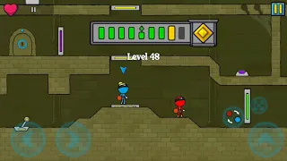Red And Blue Stickman : Animation Parkour Level 48 Gameplay Walkthrough.