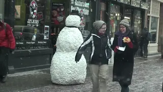 Scary Snowman Hidden Camera prank 2018