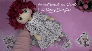 Tutorial Vestido con Cuello de Bebé y Puntillas para Muñecas #diy #country #vestidomuñecasfacil