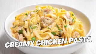 15 Minute Easy CREAMY CHICKEN PASTA Recipe by Always Yummy!