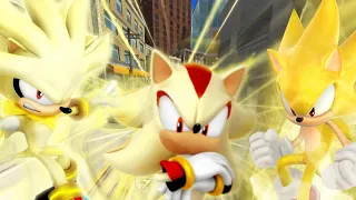 Super Sonic Vs Super Shadow Vs Super Silver Speed Race with voice (HD Widescreen)