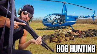 I Went Helicopter Hog Hunting in Texas!
