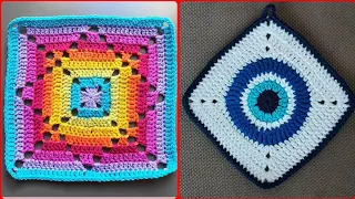 Free 12 Granny square crochet pattern