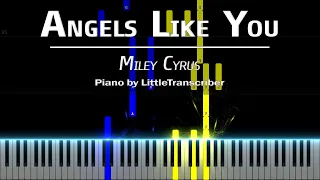 Miley Cyrus - Angels Like You (Piano Cover) Tutorial by LittleTranscriber