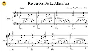 Recuerdos De La Alhambra by Francisco Tárrega (Piano Solo/Sheets)