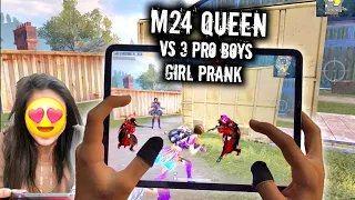 M24 QUEEN VS 3 PRO PLAYERS | IPAD PRO 4-FINGERS HANDCAM