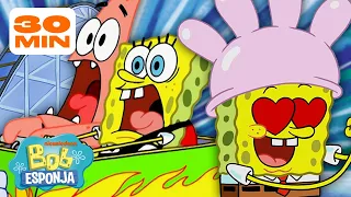 Bob Esponja | Um DIA INTEIRO no MUNDO DA LUVA com Bob Esponja e Patrick! | Bob Esponja em Português