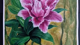 Kuretake Gansai Tambi painting of a lily #kuretake #flowerpainting  #lilies #timelapsepainting