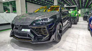 Lamborghini URUS MANSORY - Startup and Revving SOUND - INSANE Interior & Exterior at Stoub Biz Dubai