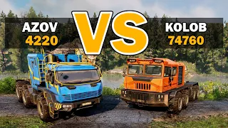 SnowRunner - AZOV 4220 VS KOLOB 74760 - Comparing Trucks