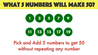 what 5 numbers will make 50 ? || Clever Math Puzzle
