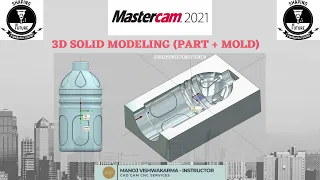 Mastercam 2021 _ Solid modeling ( 3D BOTTLE + MOLD )