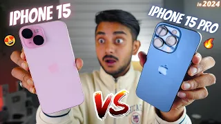 iPhone 15 vs iPhone 15 Pro - 🔥Which One To Buy? | Camera, Battery, Performance & Gaming (HINDI) 2024