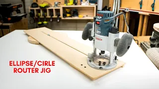 I Built a Jig to Cut Large a Ellipse or a Circle / DIY Woodworking