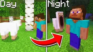 He had NO IDEA Minecraft Mobs Become Scary At NIGHT....