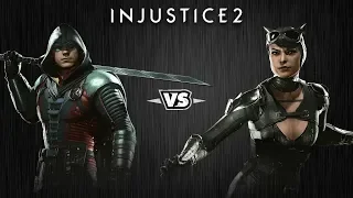 Injustice 2 - Робин против Женщины-Кошки - Intros & Clashes (rus)