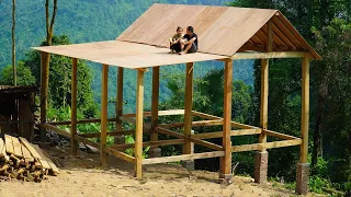 How to build Cabin, Wooden houses | help wife